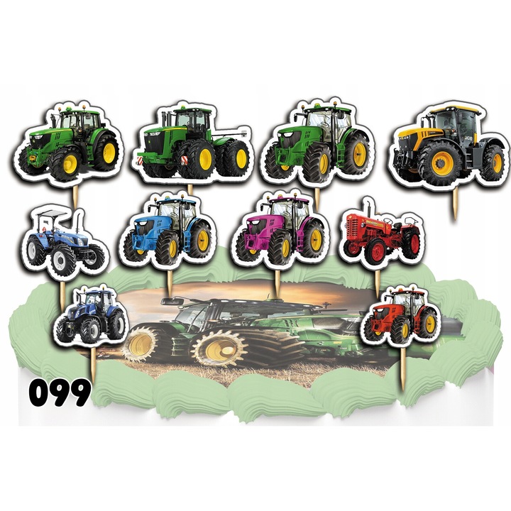 Set 10 toppere tort Dodo, 9cm, multicolor, din hartie speciala