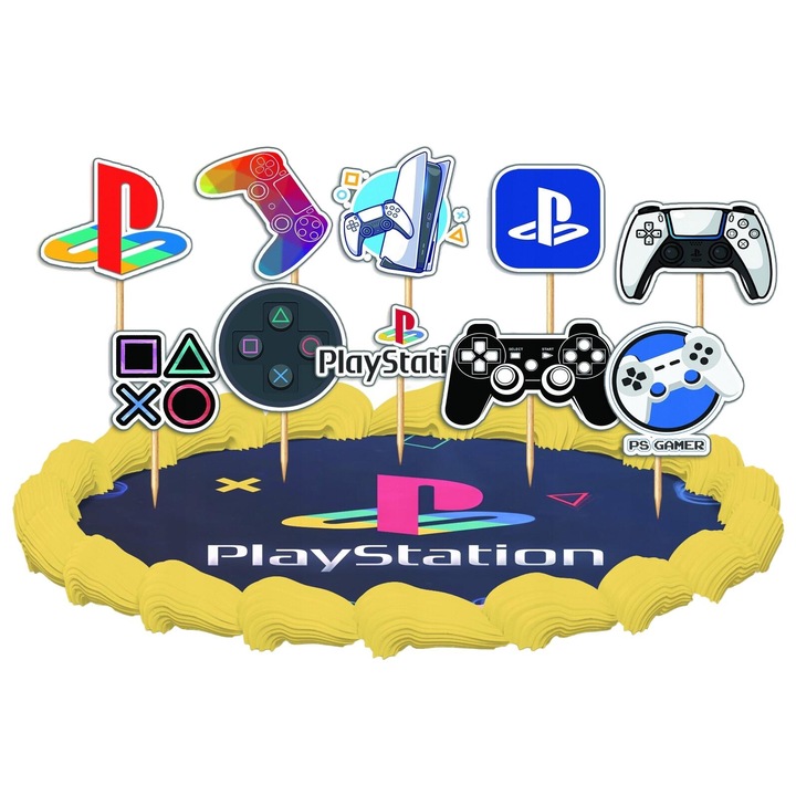 Topper pentru tort, Dodo, set 10 bucati, multicolor, 9cm