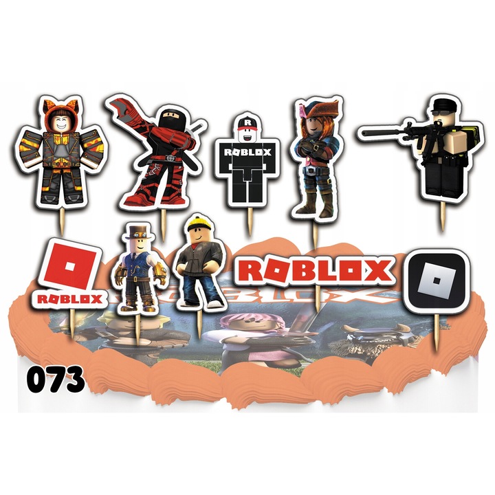 Топер за торта, Додо, комплект от 10 части, многоцветен, 9см