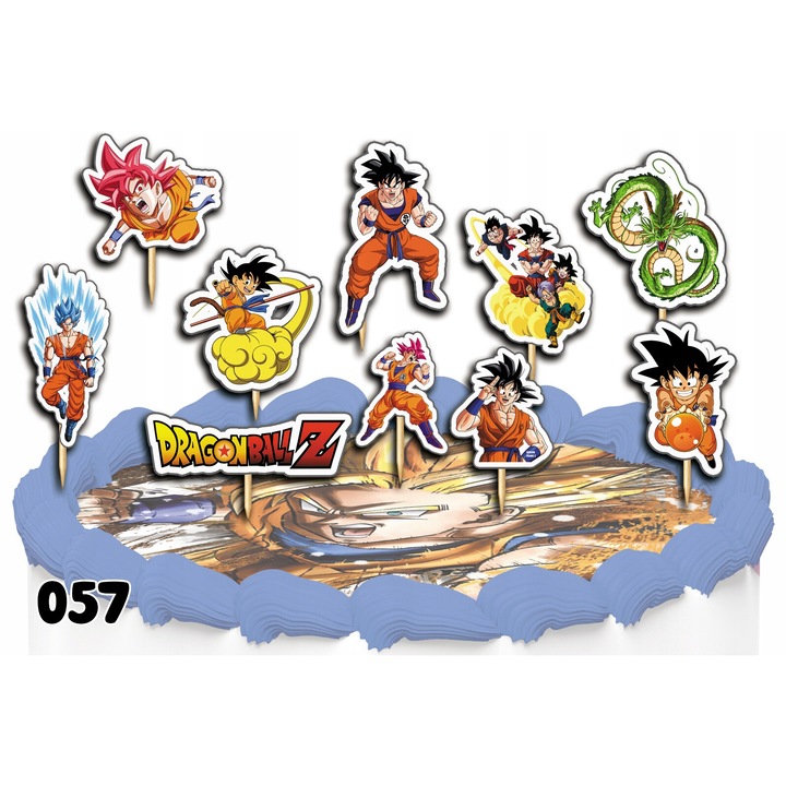 Set decorare torturi, Dodo, Dragon Ball, multicolor, 10 bucati, 9cm