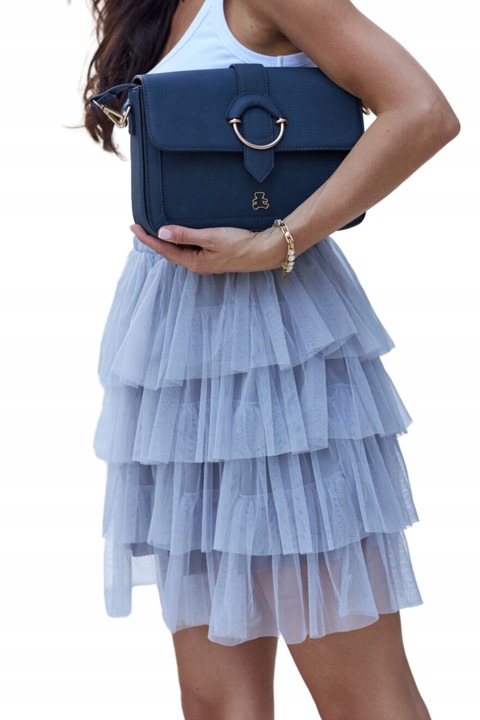 Fusta mini Tulle, Och Bella, tutu cu volane, gri, tul, One Size INTL