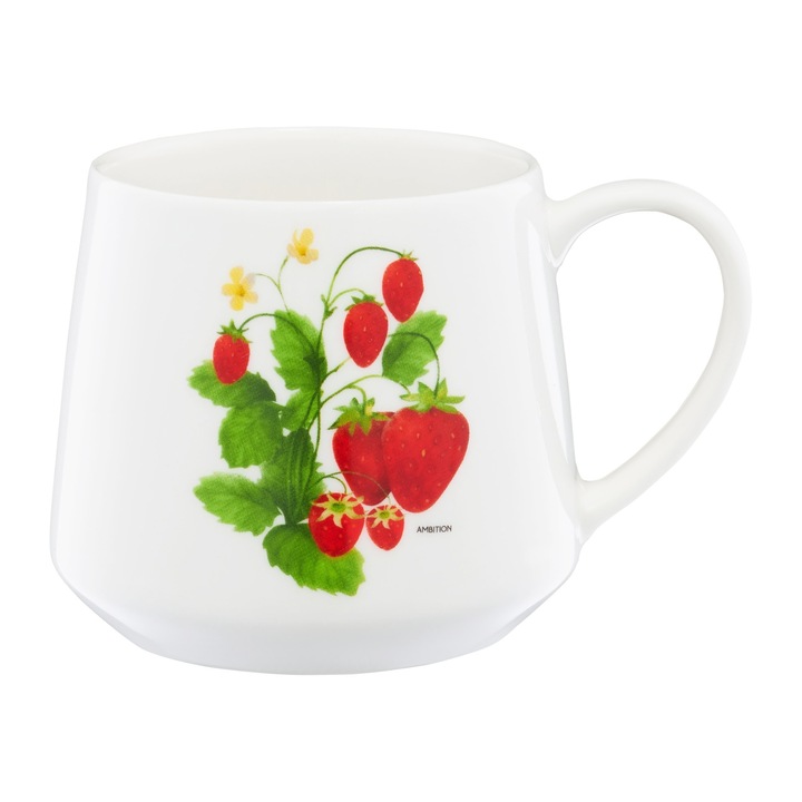 Cana AMBITION Frutti, 460ml, portelan, design capsuni