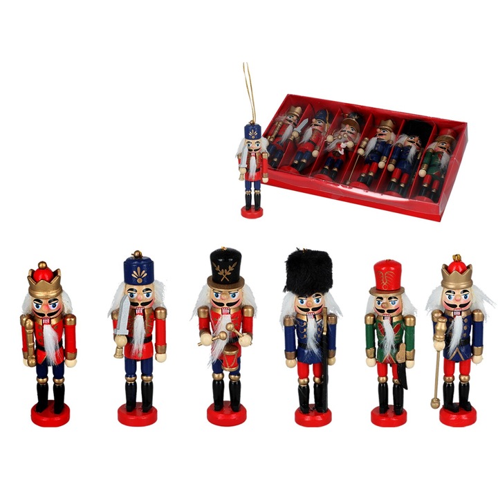 Set 6 globuri de Craciun, HANIPOL, traditionale, multicolor