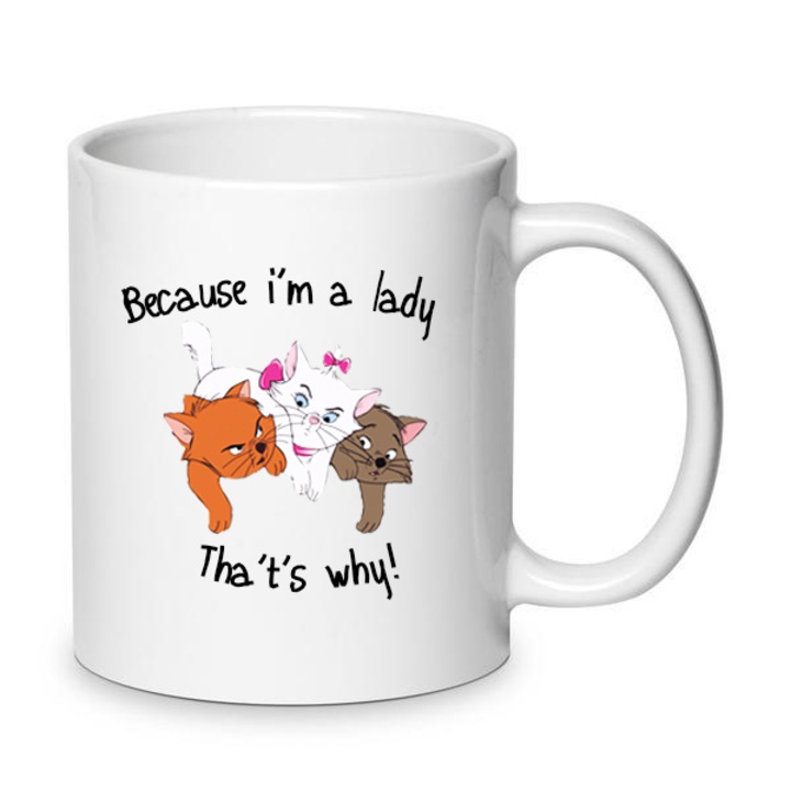 Cana ceramica Chn, Aristocats, Marie, Toulouse & Berlioz, 330ml, alb