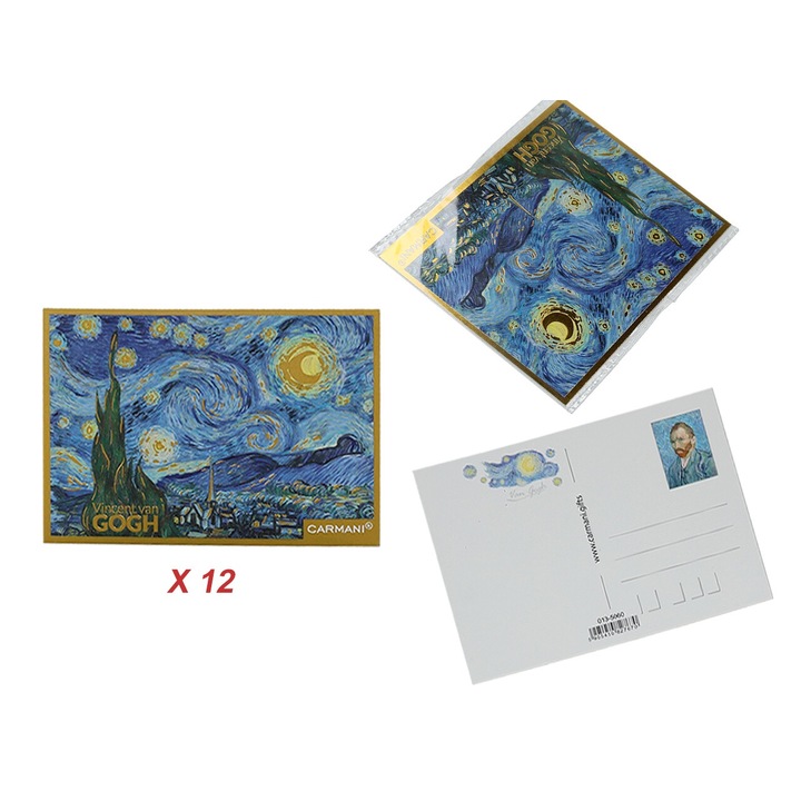 12 képeslap készlet - V. van Gogh, Csillagos éjszaka (CARMANI)