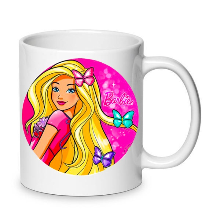 Cana Barbie, ceramica, 330ml, alb