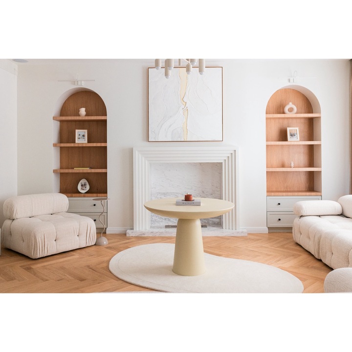 Masa Luana Dining fibra de sticla diametru 100 cm H 75 cm