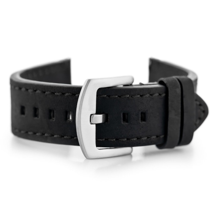 Curea, Pacific, Piele, 20 mm, Negru