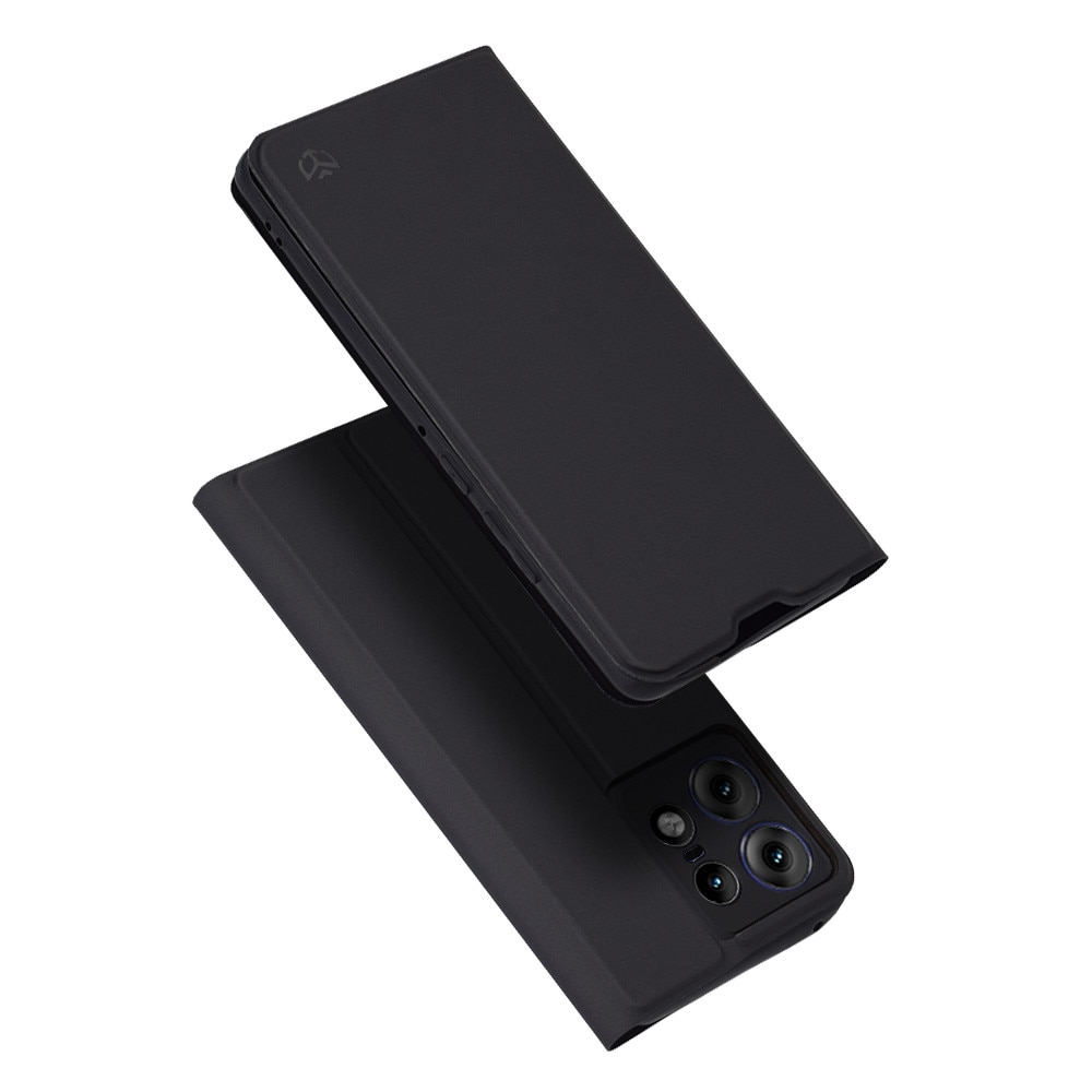 Husa tip carte pentru Motorola Edge 50 Pro, inchidere magnetica, Accesorio Magskin, Negru