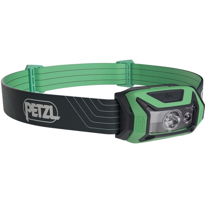 Petzl LED fejlámpa, műanyag, fekete/zöld, IPX4, 350 lm, 94 g