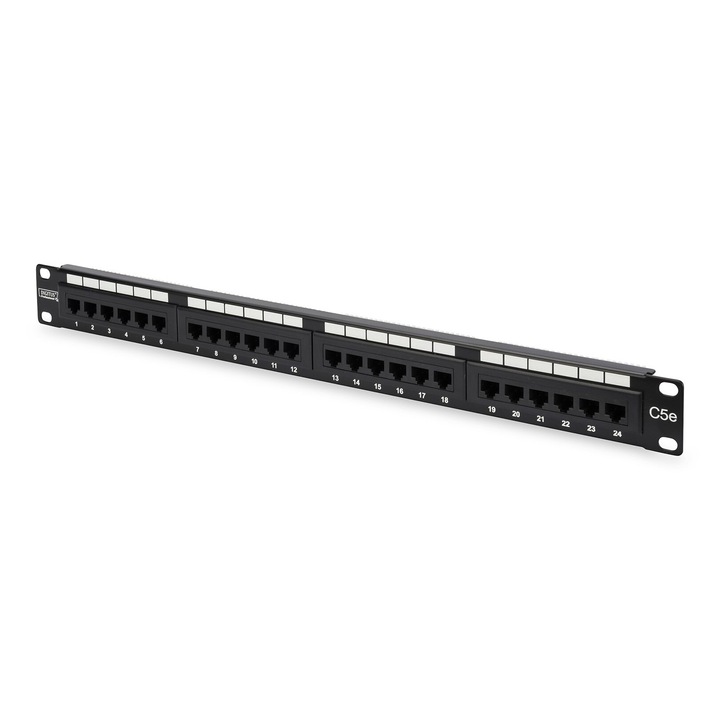 Пач панел 19'' 24x RJ45, 1U, черен