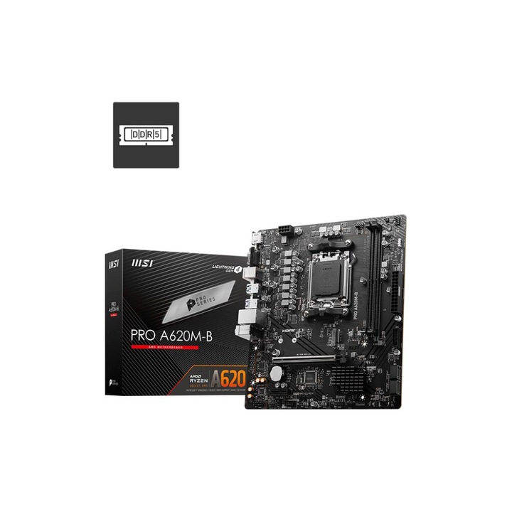 Дънна платка MSI PRO A620M-B, AM5, 2xDDR5, 128GB, Micro-ATX