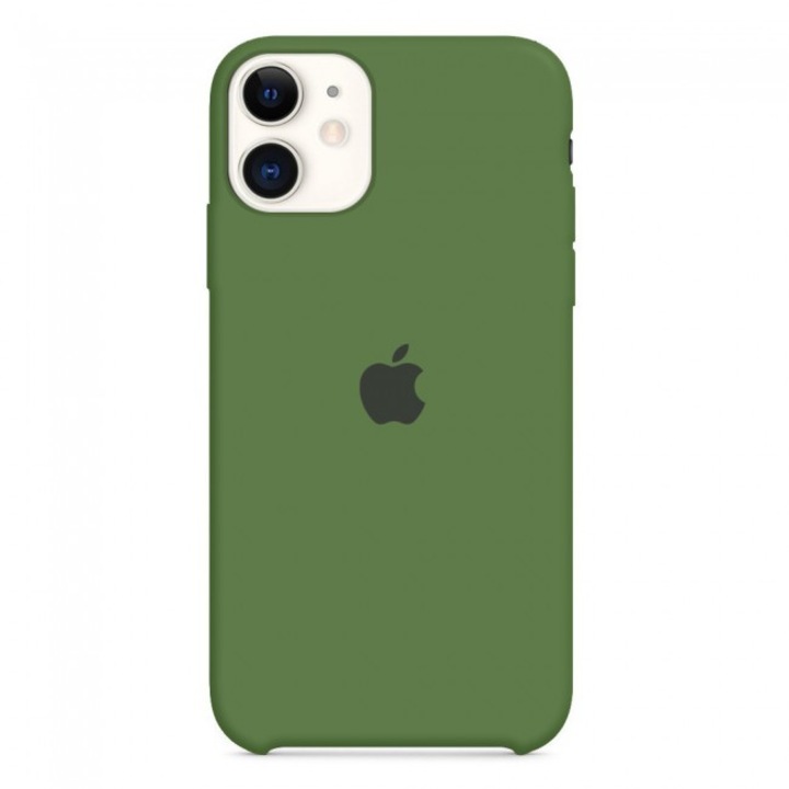 Силиконов Кейс Apple за iPhone 12 Mini, Удароустойчив, Тъмнозелен