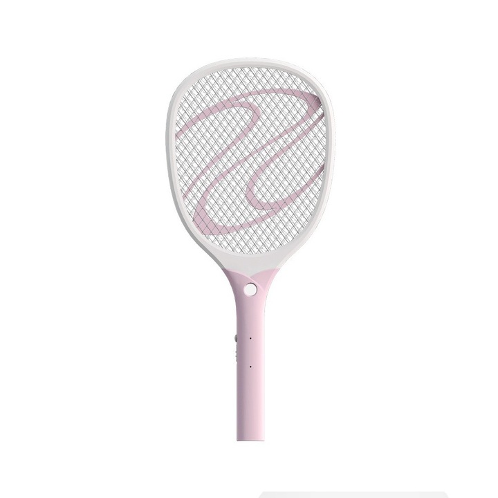 Elektromos szúnyog- és repülő rovarriasztó, otthoni vezérlés, hordozható, újratölthető, akkumulátor töltöttségi szintjelző, USB-port, beltéri/kültéri, fehér, rózsaszín