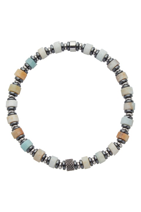 U.S. Polo Assn., Féldrágaköves karkötő, Törtfehér, Ezüstszín