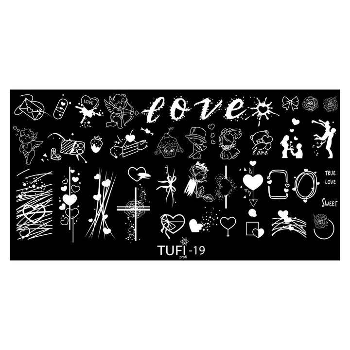 Плоча за щампиTUFI Profi Premium 19, черна, 1 брой, за нокти