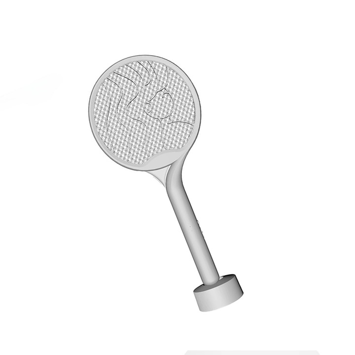 2 az 1-ben elektromos lapát, szúnyogok és repülő rovarok ellen, Comando Home, hordozható, újratölthető, USB port, szürke