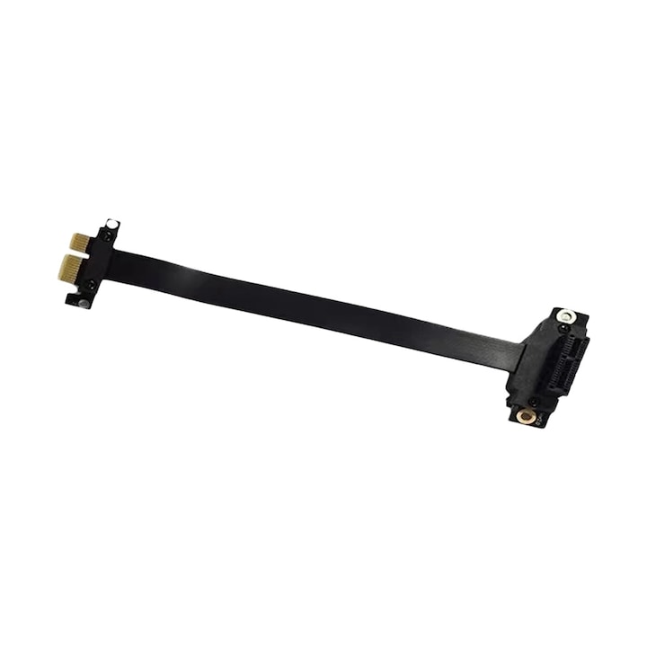 PCI-E 3.0 1X към 1X адаптер, Fokelyi, дизайн с ъгъл 90 градуса, 15 см удължителен кабел, черен