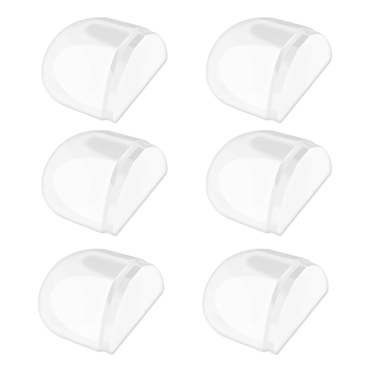 Set de 6 Opritoare Autoadezive pentru Toate Tipurile de Usi, SINBINTA, Tampon Usa, Reducerea zgomotului, Protectia peretilor, Instalare cu adeziva 3M, Pentru frigider, usa dulap, colturi de masa, 3.8x4x1.7cm, Transparent