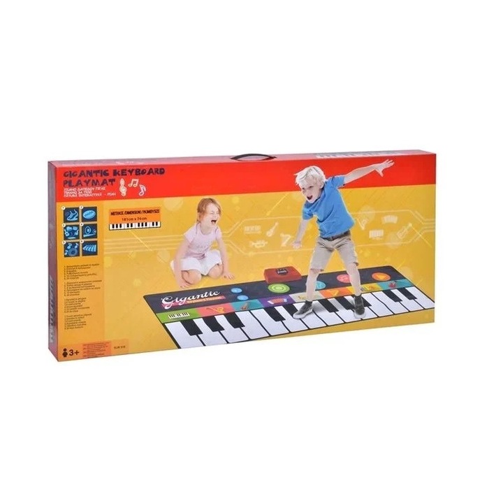 Интерактивно одеяло, Welora, модел пиано, 10 мелодии, 4 функции, над 3 години, 181x74cm, многоцветен