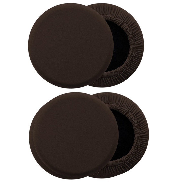 Set de 4 huse rotunde pentru scaun, poliester, gri, 25-35cm, Vanaxalife®, Brun