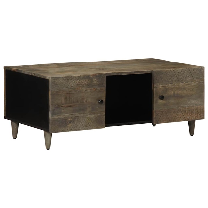 Masuta de cafea vidaXL, gri deschis 100x54x40 cm lemn masiv de mango