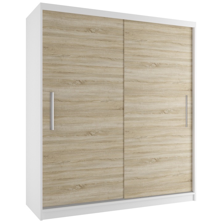 Verona SI tolós gardrób Szekrény 158 cm Sonoma fehértölgy