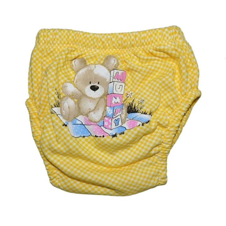 Chiloti de trecere la olita refolosibili pentru copii Mini Junior CTR-MJ9, Galben +9 kg
