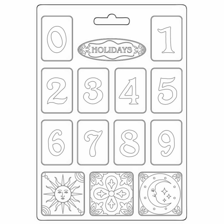 Set de artizanat Matrita PVC moale A4 - numere de vis albastre - K3PTA4557