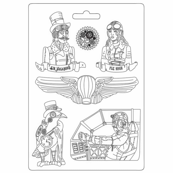 Set de artizanat Matrita PVC moale A4 - Aviator fly high - K3PTA4538