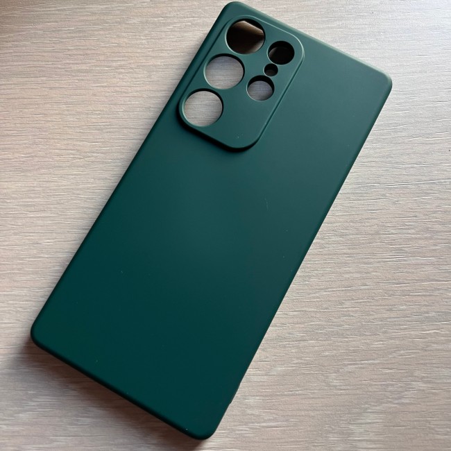 Husa Soft TPU Catifea compatibila cu Samsung Galaxy S25 Ultra, Verde inchis