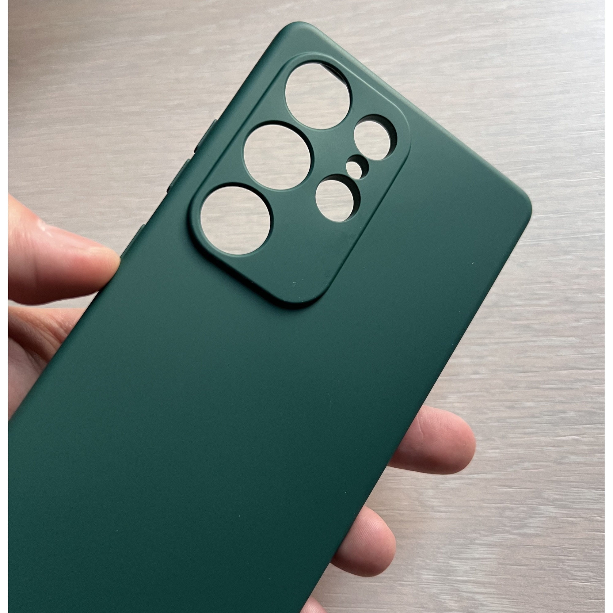 Husa Soft TPU Catifea compatibila cu Samsung Galaxy S25 Ultra, Verde inchis