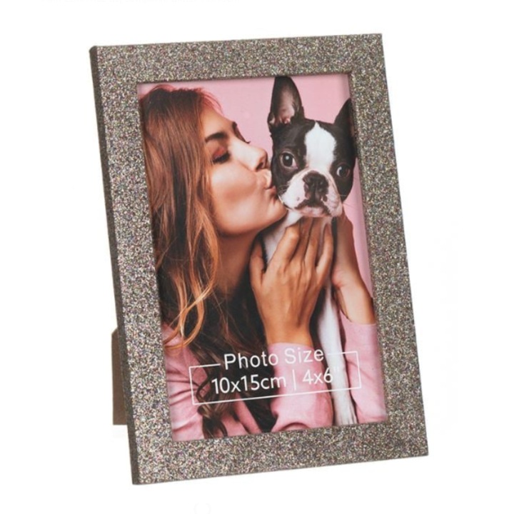 Fa fotókeret Pink Beige Champagne Glitter 10x15cm