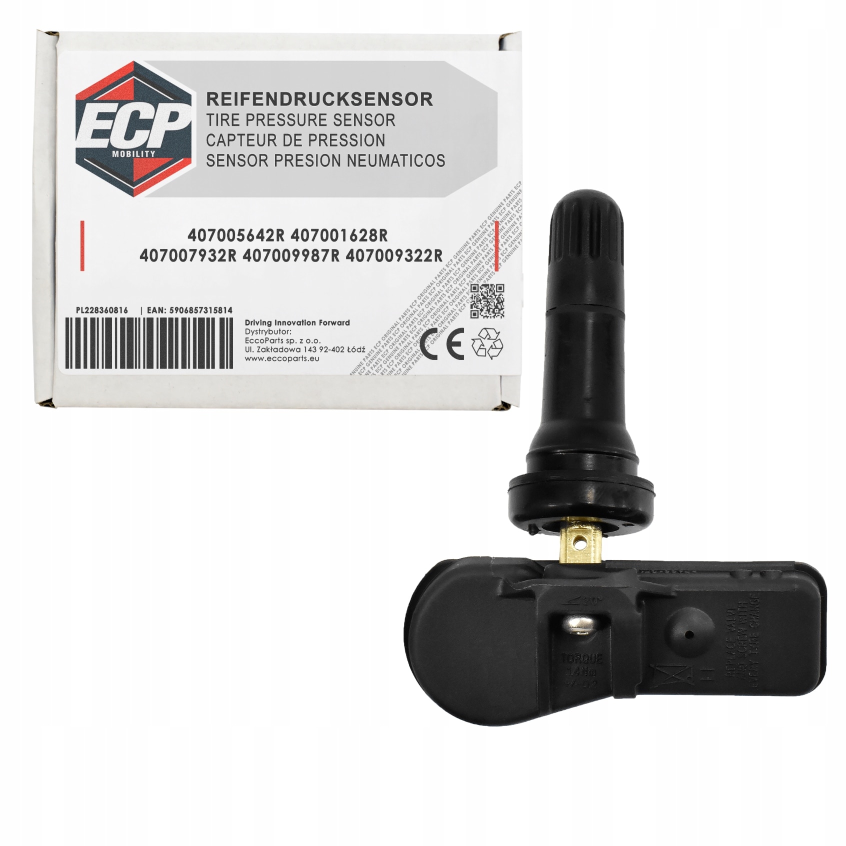 Senzor presiune pneuri TPMS Dacia 407005642R, frecventa 433MHz
