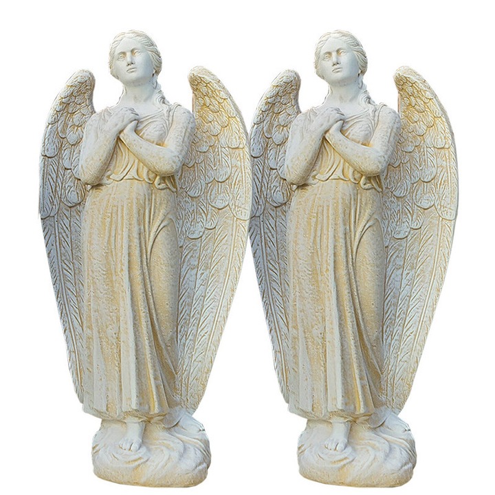 Set doua statuete ingeri, galben patinat, model S20 (2)