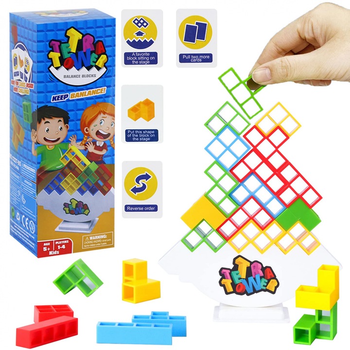 Игра за изграждане на кула Tetris Balance, 32 части
