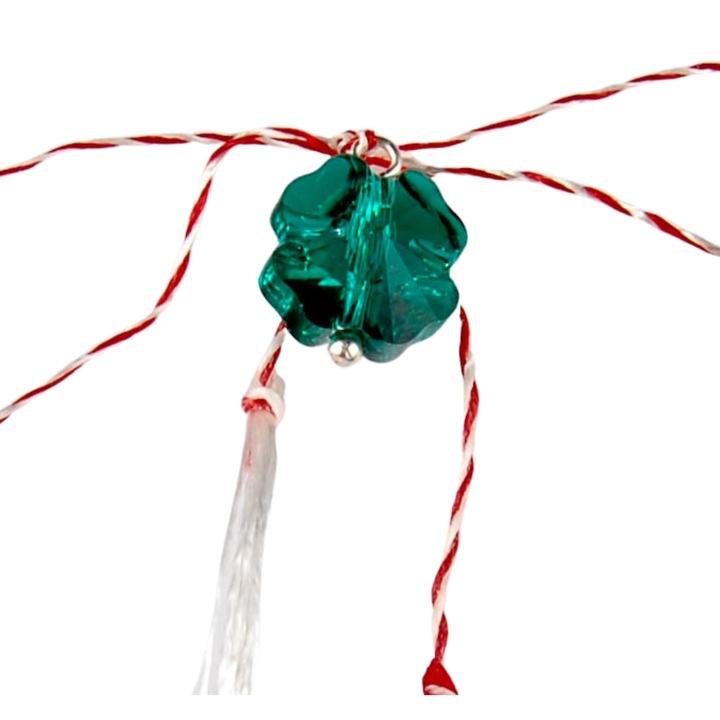 Martisor trifoi cu 4 foi cristal swarovski mare