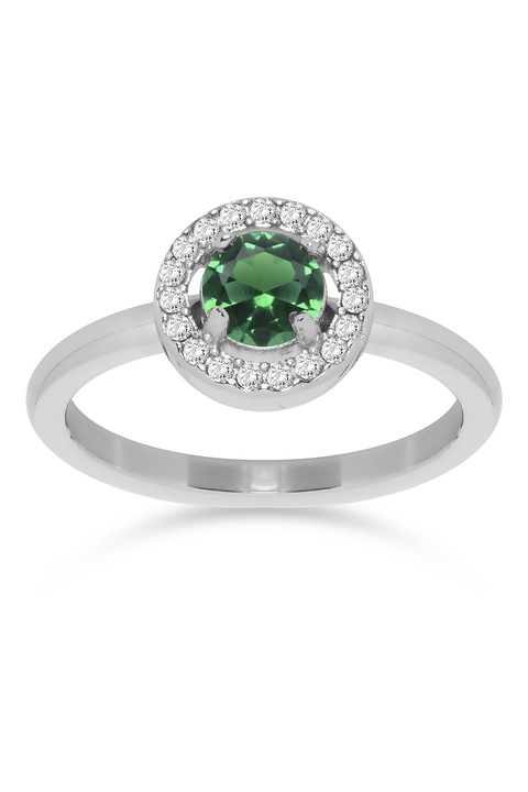 Liu Jo, Inel din otel inoxidabil cu pietre de sticla, Verde, Gri