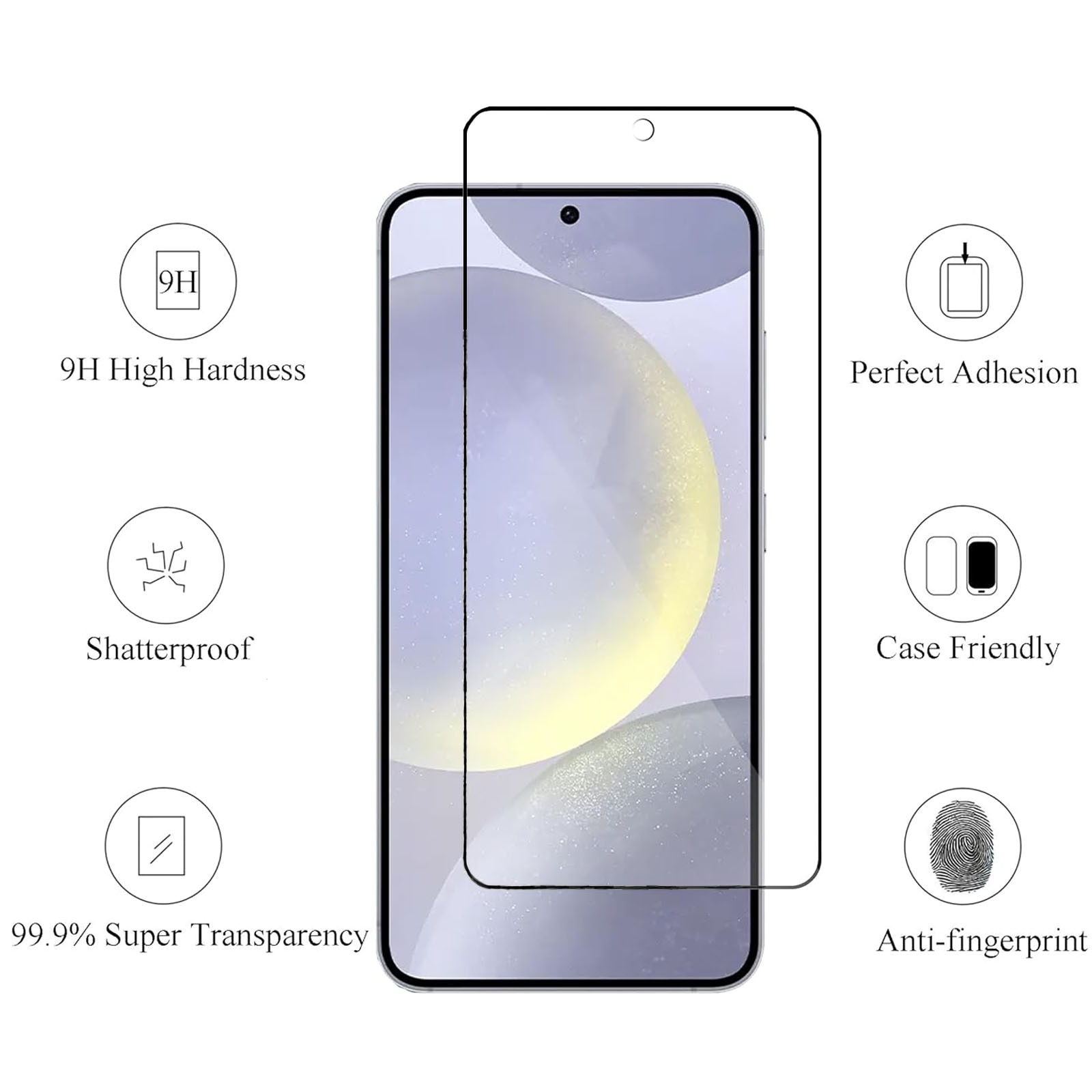 Set 2 folii sticla pentru Samsung Galaxy S23 Plus, Hggzeg, Folie sticla protectie telefon, Folie de inalta definitie, Cu dispozitiv de montare automata in 30 de secunde, 9H+, Tratament electronic oleofobic si anti amprente, Transparent