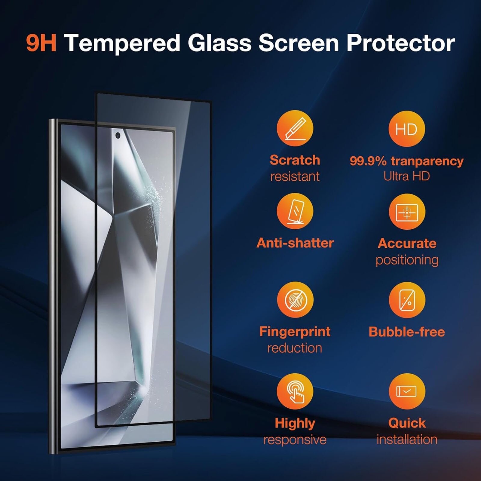 Set 2 folii sticla pentru Samsung Galaxy S25 ultra, Hggzeg, Folie sticla protectie telefon, Folie de inalta definitie, Cu dispozitiv de montare automata in 30 de secunde, 9H+, Tratament electronic oleofobic si anti amprente, Transparent