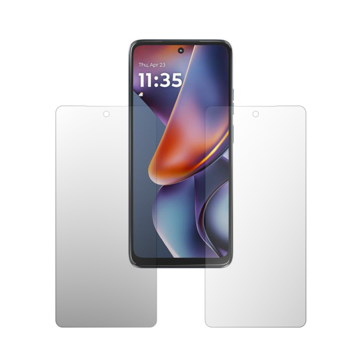 Комплект от 2X Folie24 защитно фолио за екран, за Motorola Moto G (2025), 1X Ultra-Clear + 1X Matte, пълно покритие на дисплея, залепващо, гъвкаво със саморегенериране