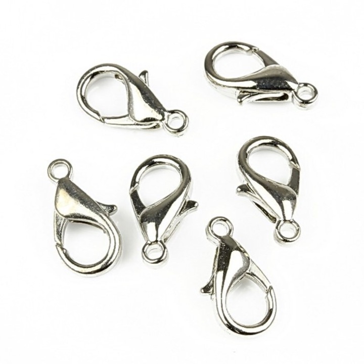 Carabine metalice pentru bijuterii, 1.4cm / 0.7cm - set 10 buc