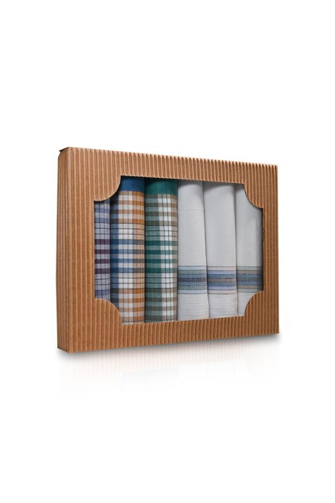 M50-48 Férfi textilzsebkendő 6db hullámkarton dobozban