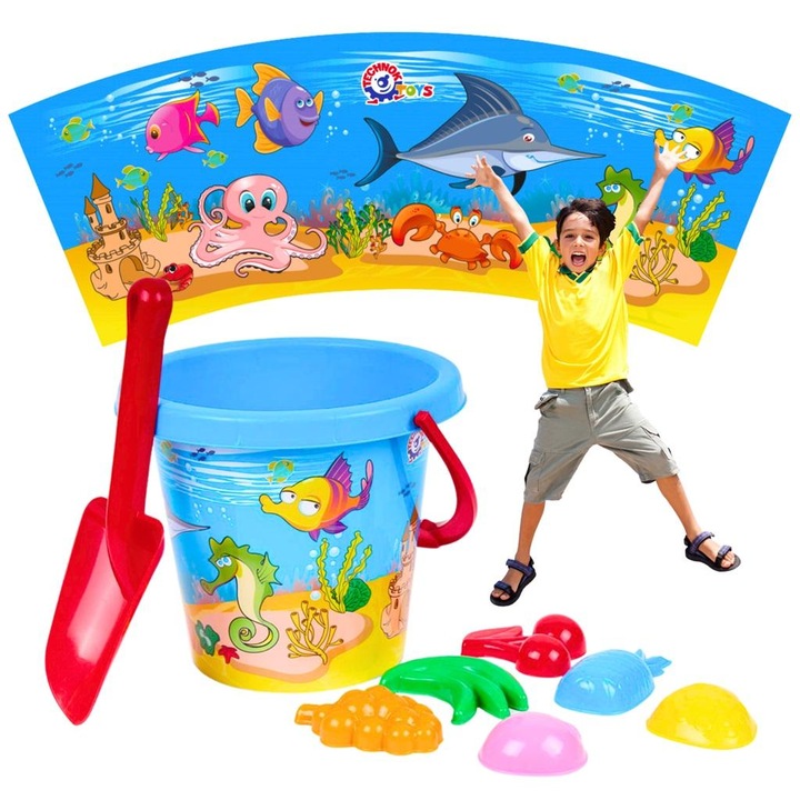 Комплект играчки за пясък, Technok, MIX, размери 218x213 мм, смесени цветове