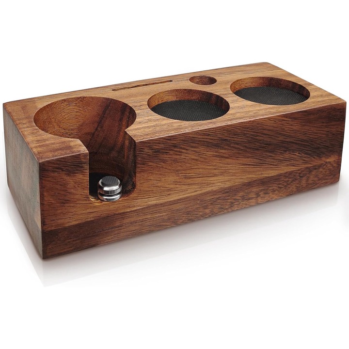 Baza pentru tamper de 58 mm, lemn de nuc natural