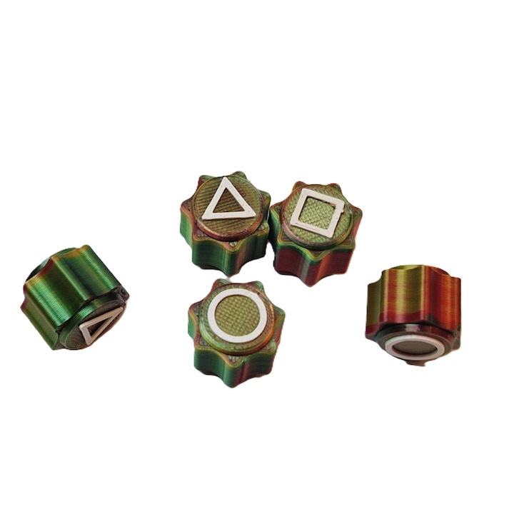 Set de joc Gonggi cu suport, Squid Game, printat 3D, verde rosu galben