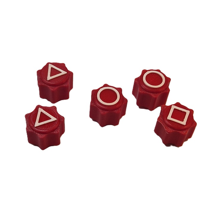 Set de joc Gonggi, Squid Game, printat 3D, rosu