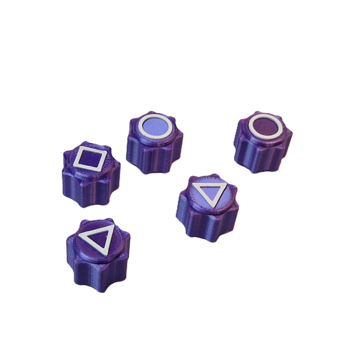 Set de joc Gonggi, Squid Game, printat 3D, violet matase