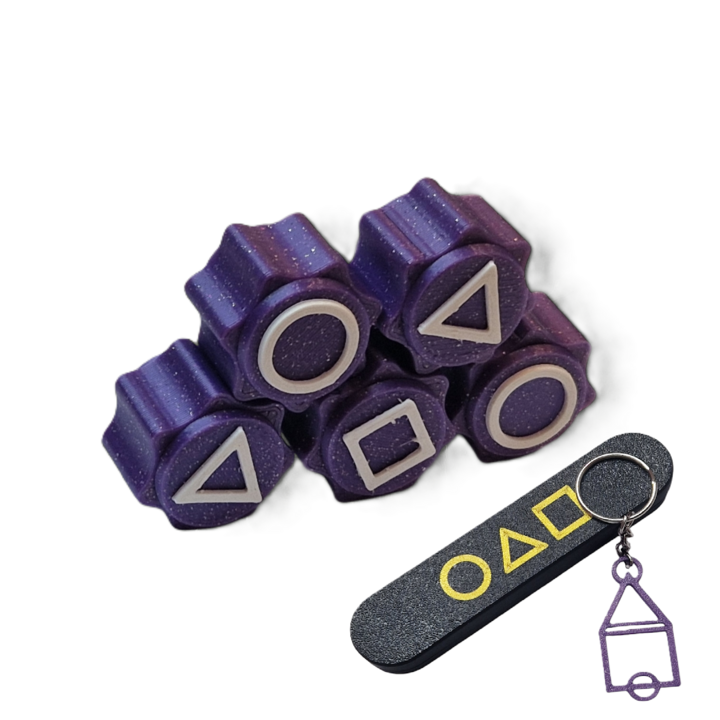 Set de joc Gonggi cu suport, Squid Game, printat 3D, violet