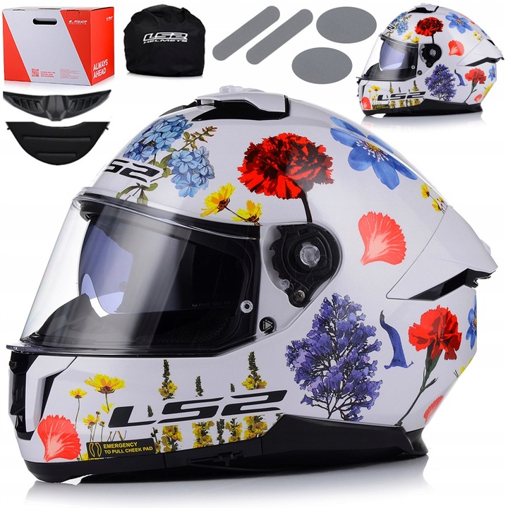 Casca moto, LS2 STREAM II FLOWERS, multicolor, 61-62 cm